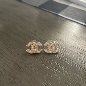 Chanel button earrings